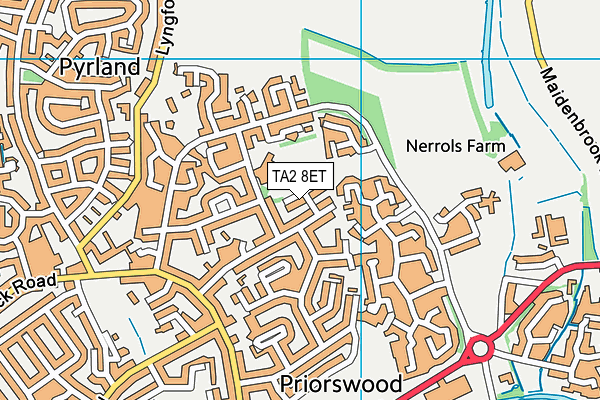 TA2 8ET map - OS VectorMap District (Ordnance Survey)