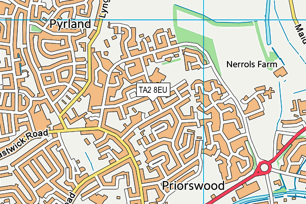 TA2 8EU map - OS VectorMap District (Ordnance Survey)