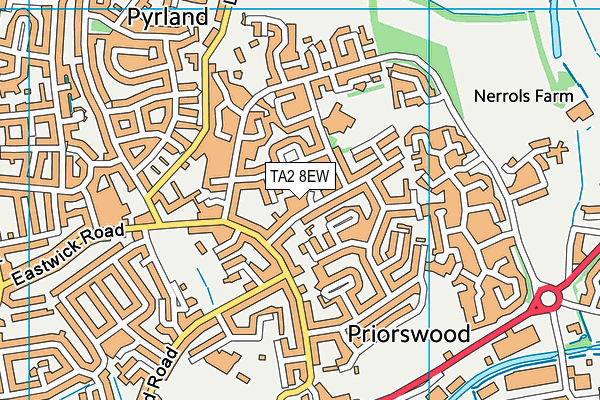 TA2 8EW map - OS VectorMap District (Ordnance Survey)