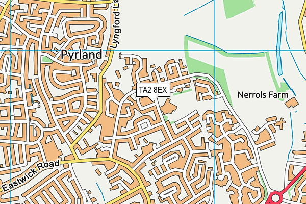 TA2 8EX map - OS VectorMap District (Ordnance Survey)