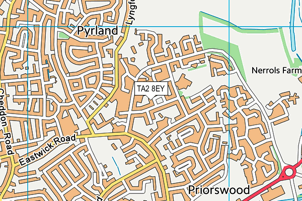 TA2 8EY map - OS VectorMap District (Ordnance Survey)