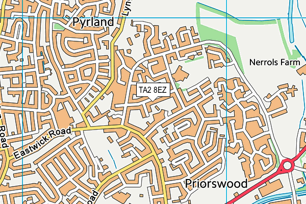 TA2 8EZ map - OS VectorMap District (Ordnance Survey)
