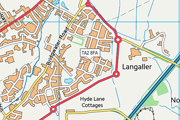 TA2 8FA map - OS VectorMap District (Ordnance Survey)