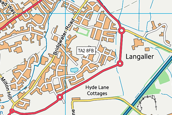 TA2 8FB map - OS VectorMap District (Ordnance Survey)