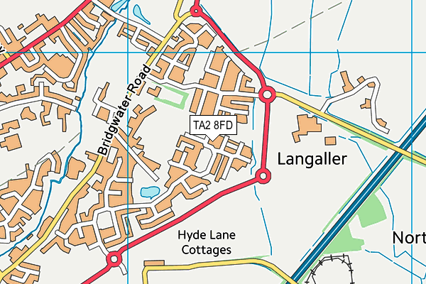 TA2 8FD map - OS VectorMap District (Ordnance Survey)