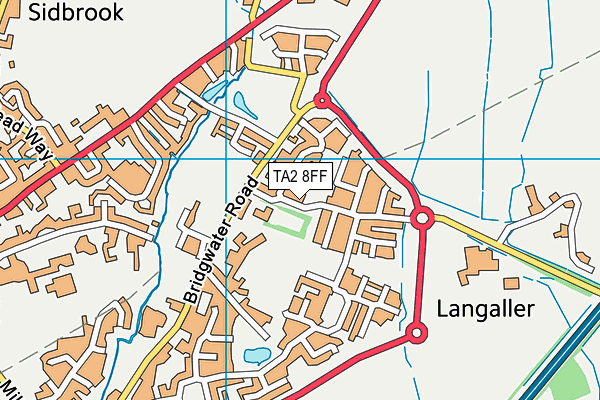 TA2 8FF map - OS VectorMap District (Ordnance Survey)