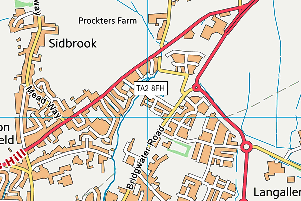TA2 8FH map - OS VectorMap District (Ordnance Survey)