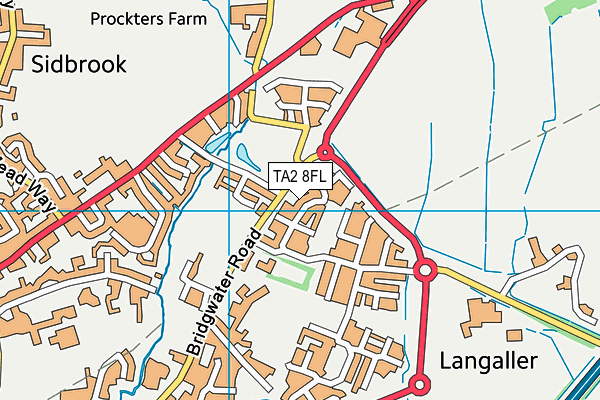 TA2 8FL map - OS VectorMap District (Ordnance Survey)