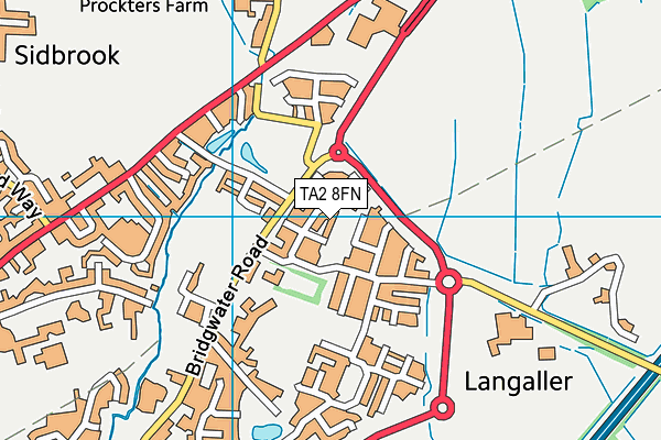 TA2 8FN map - OS VectorMap District (Ordnance Survey)