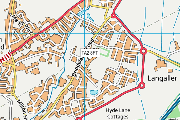 West Monkton Church of England School map (TA2 8FT) - OS VectorMap District (Ordnance Survey)