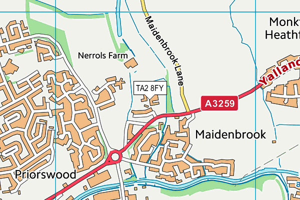 TA2 8FY map - OS VectorMap District (Ordnance Survey)