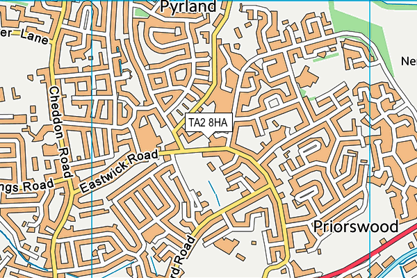 TA2 8HA map - OS VectorMap District (Ordnance Survey)