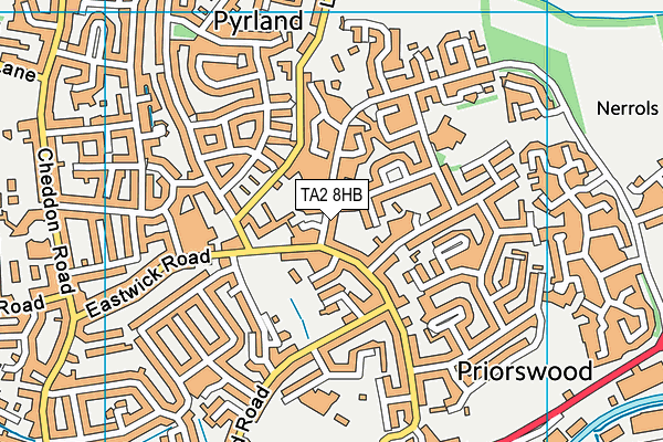 TA2 8HB map - OS VectorMap District (Ordnance Survey)