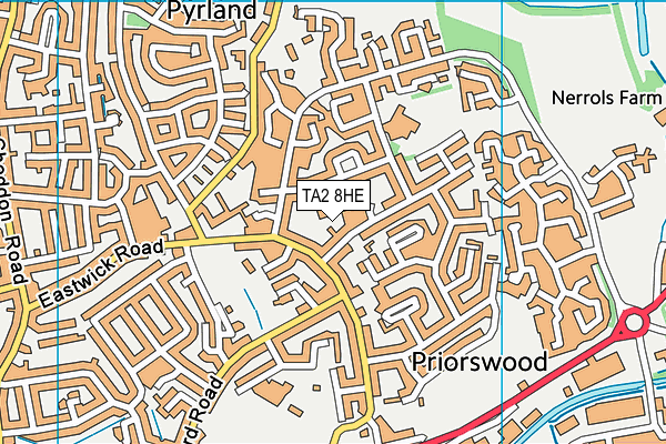 TA2 8HE map - OS VectorMap District (Ordnance Survey)