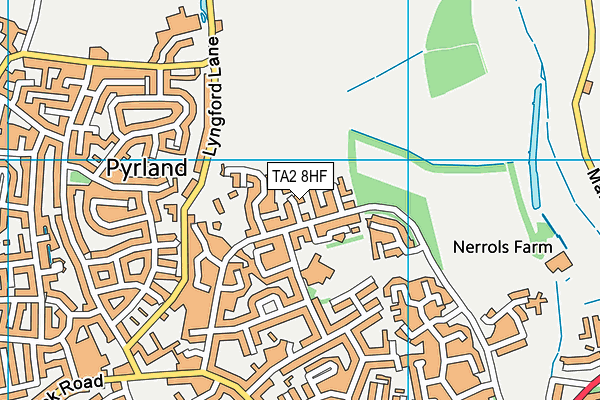 TA2 8HF map - OS VectorMap District (Ordnance Survey)