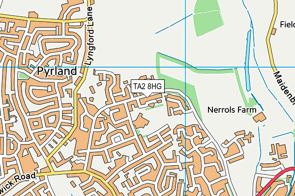 TA2 8HG map - OS VectorMap District (Ordnance Survey)