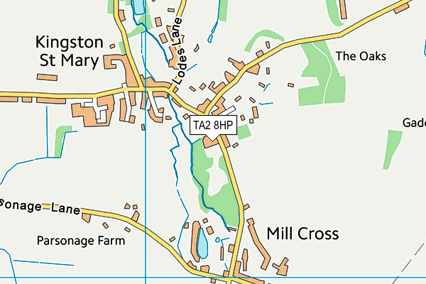 TA2 8HP map - OS VectorMap District (Ordnance Survey)