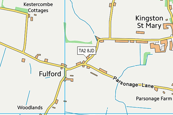 TA2 8JD map - OS VectorMap District (Ordnance Survey)