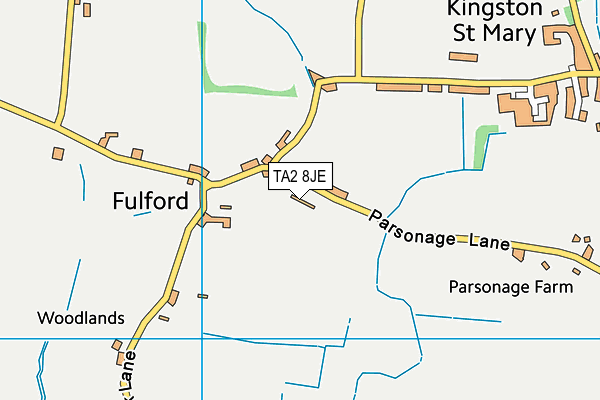 TA2 8JE map - OS VectorMap District (Ordnance Survey)