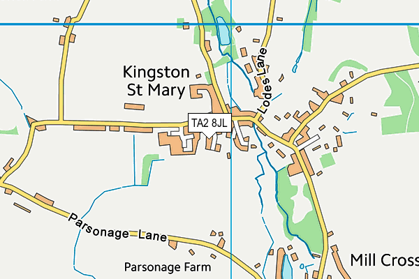 TA2 8JL map - OS VectorMap District (Ordnance Survey)