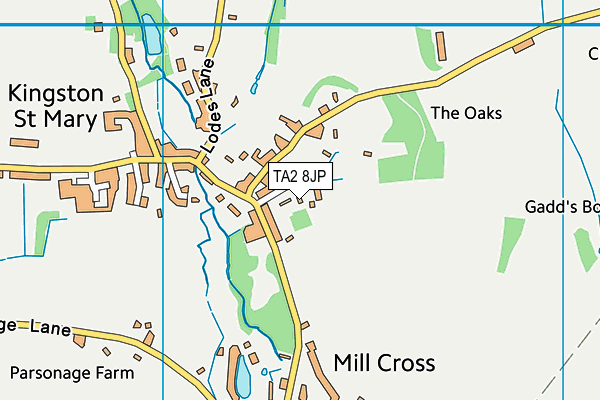 TA2 8JP map - OS VectorMap District (Ordnance Survey)