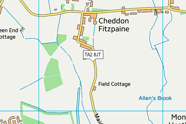 TA2 8JT map - OS VectorMap District (Ordnance Survey)