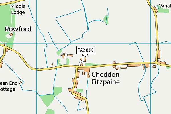 TA2 8JX map - OS VectorMap District (Ordnance Survey)