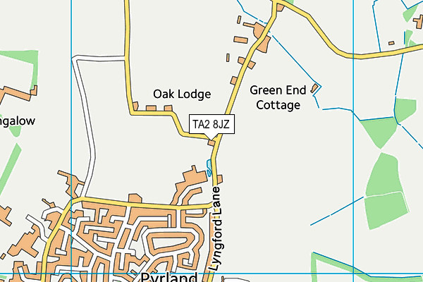 TA2 8JZ map - OS VectorMap District (Ordnance Survey)