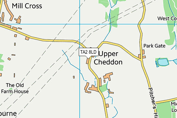 TA2 8LD map - OS VectorMap District (Ordnance Survey)