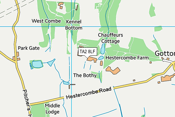 TA2 8LF map - OS VectorMap District (Ordnance Survey)