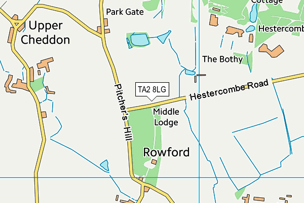 TA2 8LG map - OS VectorMap District (Ordnance Survey)