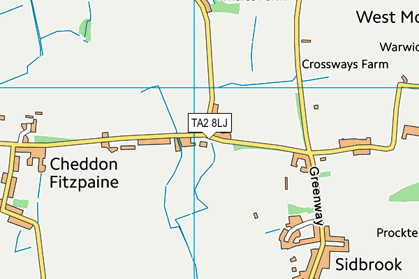 TA2 8LJ map - OS VectorMap District (Ordnance Survey)