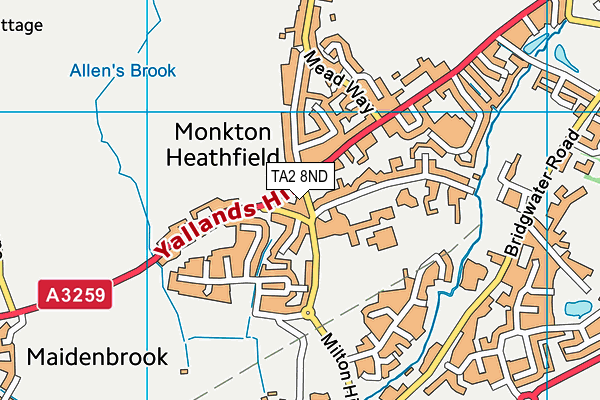 TA2 8ND map - OS VectorMap District (Ordnance Survey)