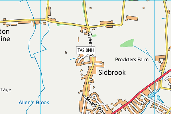 TA2 8NH map - OS VectorMap District (Ordnance Survey)