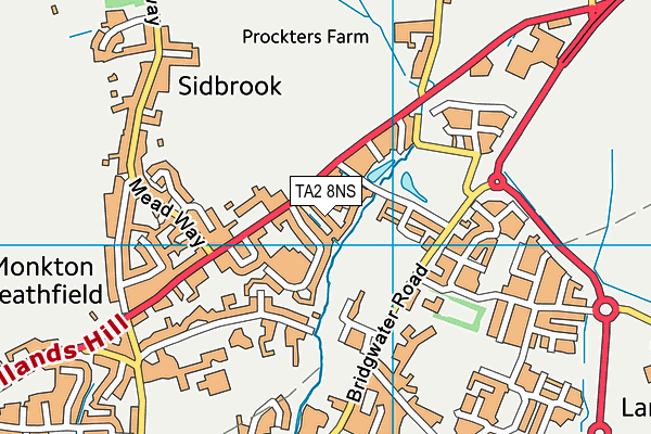 TA2 8NS map - OS VectorMap District (Ordnance Survey)