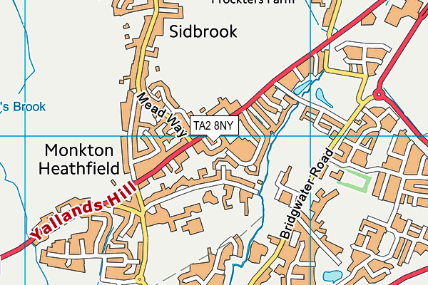 TA2 8NY map - OS VectorMap District (Ordnance Survey)