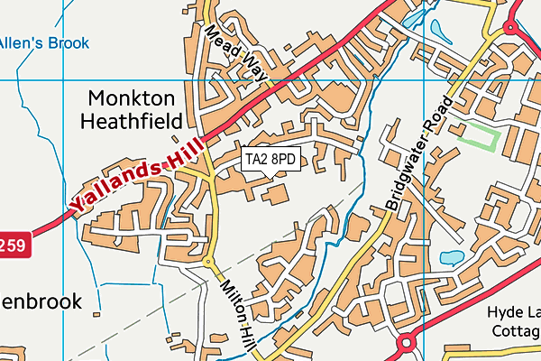Monkton Wood Academy map (TA2 8PD) - OS VectorMap District (Ordnance Survey)