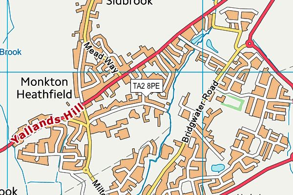 TA2 8PE map - OS VectorMap District (Ordnance Survey)