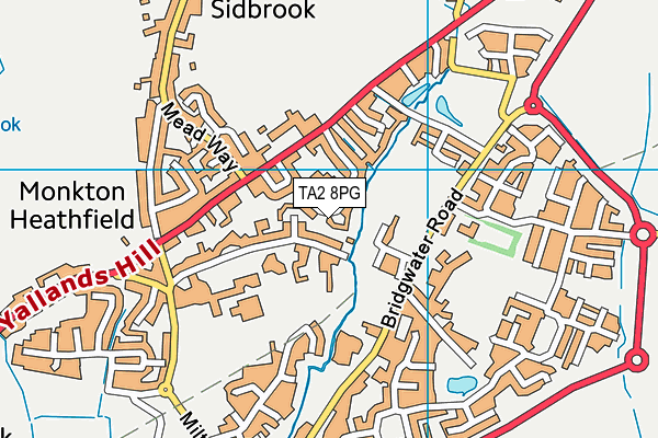 TA2 8PG map - OS VectorMap District (Ordnance Survey)