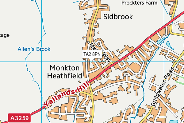 TA2 8PN map - OS VectorMap District (Ordnance Survey)