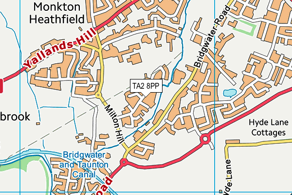 TA2 8PP map - OS VectorMap District (Ordnance Survey)