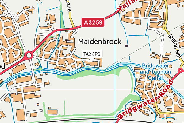 TA2 8PS map - OS VectorMap District (Ordnance Survey)