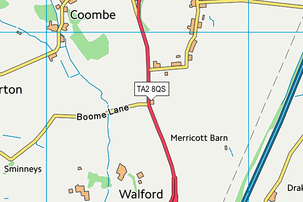 TA2 8QS map - OS VectorMap District (Ordnance Survey)