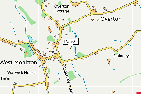 TA2 8QT map - OS VectorMap District (Ordnance Survey)