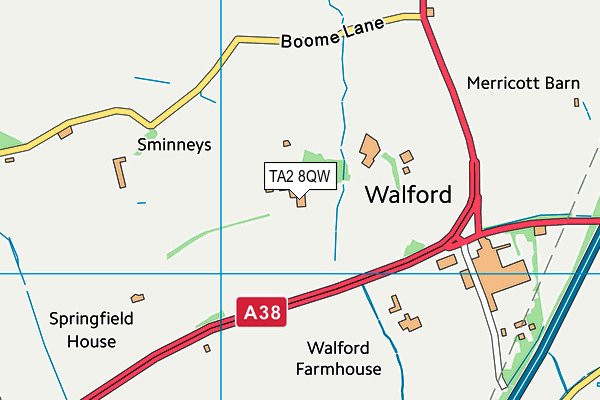 TA2 8QW map - OS VectorMap District (Ordnance Survey)