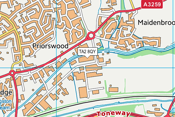 TA2 8QY map - OS VectorMap District (Ordnance Survey)