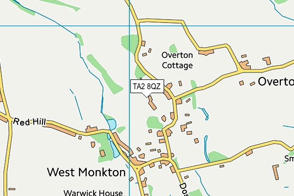 TA2 8QZ map - OS VectorMap District (Ordnance Survey)