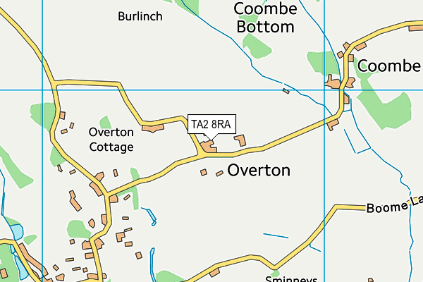 TA2 8RA map - OS VectorMap District (Ordnance Survey)