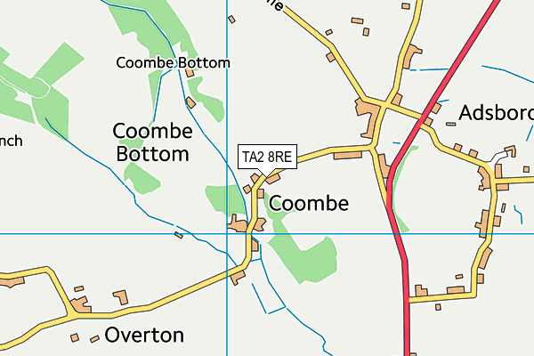 TA2 8RE map - OS VectorMap District (Ordnance Survey)