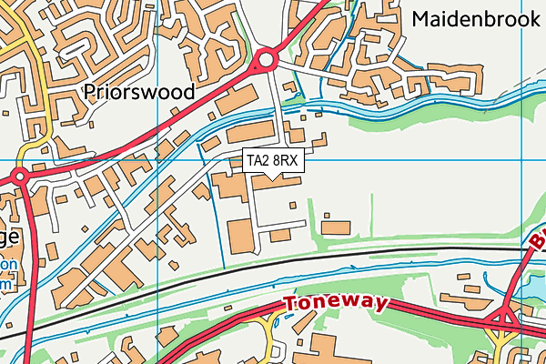 TA2 8RX map - OS VectorMap District (Ordnance Survey)